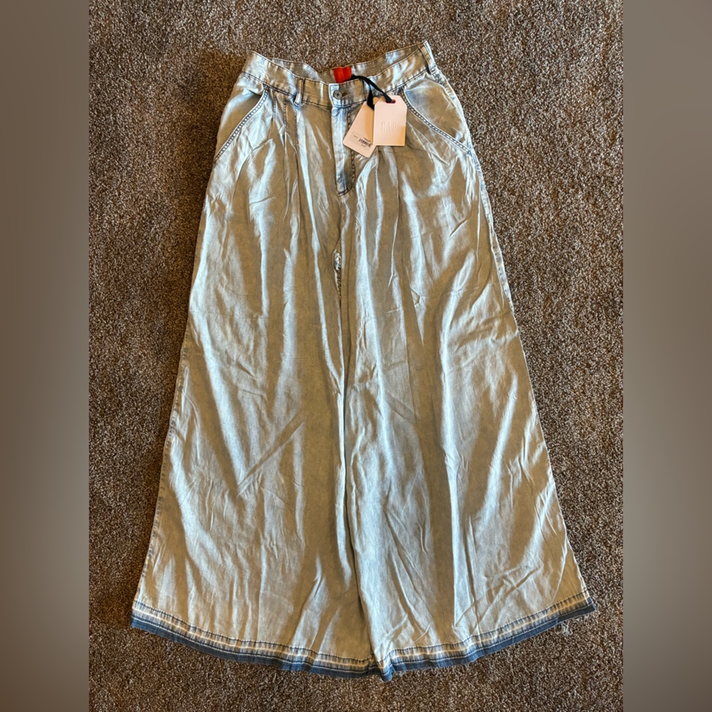 GAP Light Blue Wide-Leg Denim Trousers